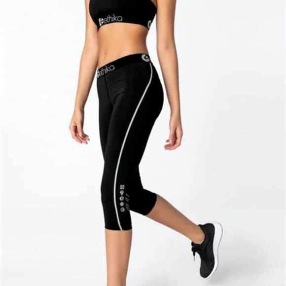 Ethika Subzero Performance Leggings Black Womens Small Athliesure Workout Gym - Picture 1 of 5